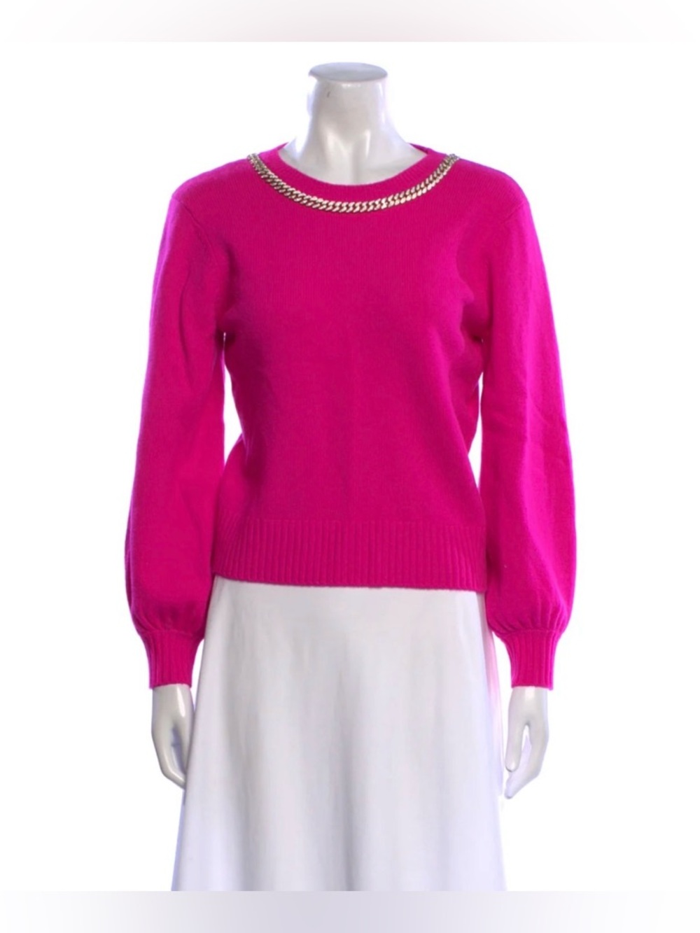 Generation Love Fuchsia Chain-Trim Crewneck Sweater